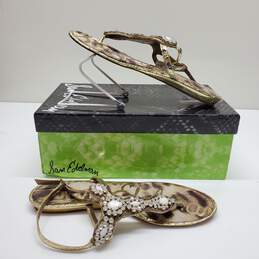 Sam Edelman Women's Jeweled Flat Sandals Gold Size 9M
