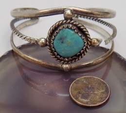 Mexican Artisan 700 Silver Turquoise Cuff Bracelet for Repair 21.1g alternative image