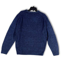 Womens Blue Knitted Long Sleeve Crew Neck Stretch Pullover Sweater Size L alternative image