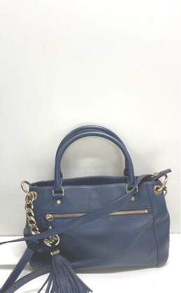 Michael Kors Navy Blue Pebbled Leather Crossbody Bag