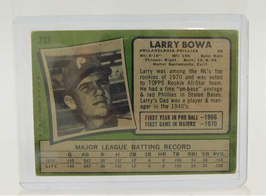 1971 Larry Bowa Topps All-Star Rookie Philadelphia Phillies image number 2