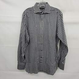 Tom Ford Men's Cotton Black White Checkered Button Up Long Sleeve Shirt Size 41/16 AUTHENTICATED