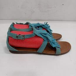 Minnetonka Women's Turquoise Suede Sandals Size 8