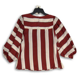 NWT Womens Red White Striped Balloon Sleeve Pullover Blouse Top Size 8 alternative image