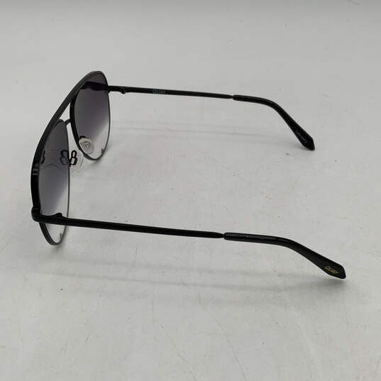 Womens Black Gradient Fade QC-000142 Metal Full Rim Aviator Sunglasses image number 4