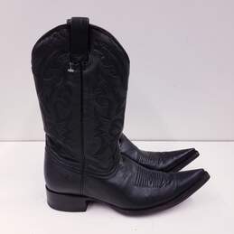 Rudel Black Leather Western Cowboy Boots Men's Size 8.5 EE