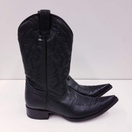 Rudel Black Leather Western Cowboy Boots Men's Size 8.5 EE image number 1