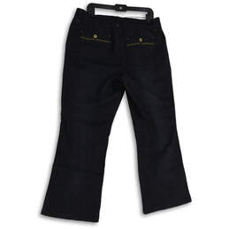 Womens Black Flat Front Welt Pocket Bootcut Leg Dress Pants Size 16W alternative image
