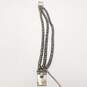925 Silver Hematite Tube Pattern Link 8" Bracelet (Safety Chain Broken) 38.2g image number 4