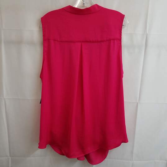 Rachel Roy bright pink faux wrap tank top blouse size 2X image number 2