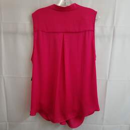 Rachel Roy bright pink faux wrap tank top blouse size 2X alternative image