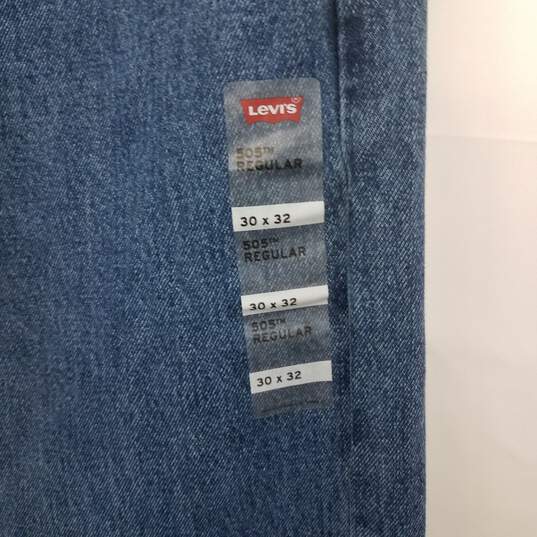 Levi's 505 Men's Blue Regular Fit Straight Jeans Size 30x32 image number 4