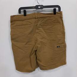 Mens Brown Flat Front Stretch Welt Pocket Casual Bermuda Shorts Size 34R alternative image
