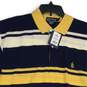 Nautica Mens Multicolor Striped Spread Collar Short Sleeve Polo Shirt Size L image number 3