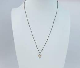 12K Black Hills Gold & 925 Sterling Silver Angel Pendant Necklace 1.8g
