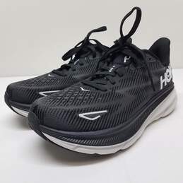 HOKA Women's Clifton 9 Lace Up Running Shoes Blk/Wht Size 7 1127895BWHT
