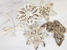 Vintage/Modern Icy Rhinestone Butterfly Floral Brooches alternative image