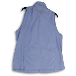 Womens Blue Sleeveless Front Pockets Mock Neck Full-Zip Vest Sz 1X 16W-18W alternative image