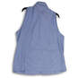 Womens Blue Sleeveless Front Pockets Mock Neck Full-Zip Vest Sz 1X 16W-18W image number 2