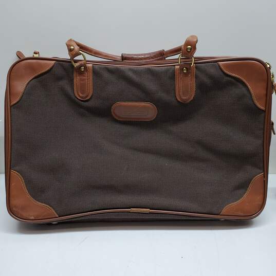 Tan Leather Coach Suitcase image number 1