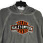 Mens Gray Graphic Print Long Sleeve Pullover Hoodie Size X-Large image number 3