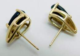 14k Yellow Gold CZ & Diamond Accent Post Back Earrings 2.4g alternative image