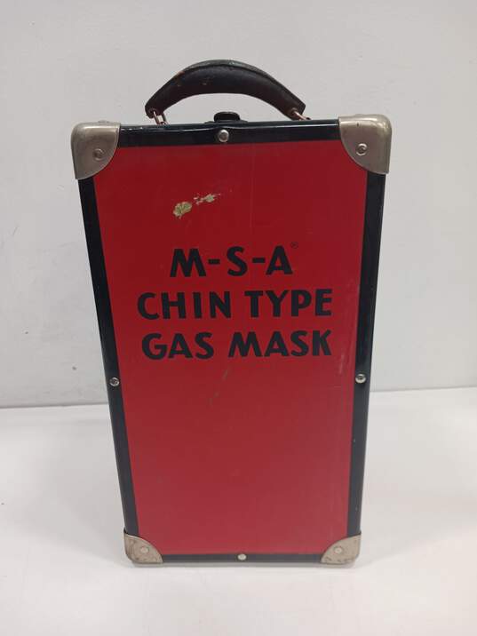 Vintage M-S-A Chin Type Gas Mask with Clearvue Facepiece IOB image number 5