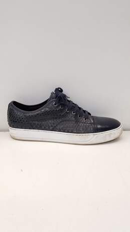 Men's Lanvin Navy Croc Embossed Sneakers Size 10