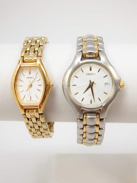 Buy the Seiko Quartz SQ 50 Gold Tone & Two Tone Stainless Steel Ladies  Dress Watches | GoodwillFinds