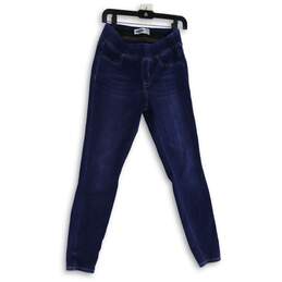 Womens Blue Denim Elastic Waist Pull-On Skinny Legs Jegging Jeans Size 6
