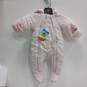 NWT Baby Girls Pink Bow Long Sleeve Puffer Pram Suit Onesie Size 18-24 Months image number 1