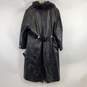 Terry Lewis Women Black Leather Coat M NWT image number 2