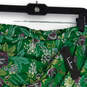 NWT Womens Green Purple Floral Asymmetrical Hem Back Zip Mini Skirt Size L image number 4