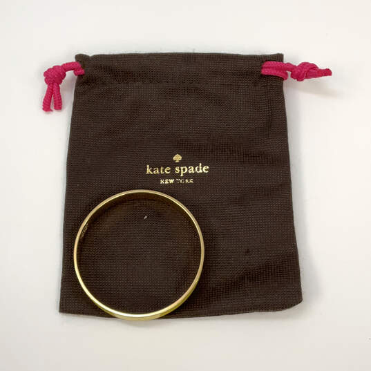 Designer Kate Spade Gold-Tone Yellow Round Bangle Bracelet With Dust Bag image number 2