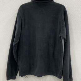 Womens Black Mock Neck Long Sleeve Full Zip Fleece Jacket Size Medium alternative image