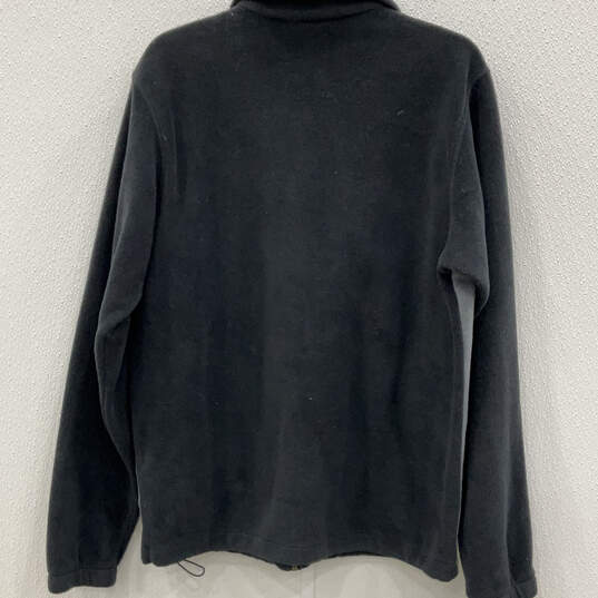 Womens Black Mock Neck Long Sleeve Full Zip Fleece Jacket Size Medium image number 2