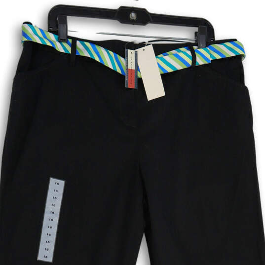 NWT Womens Black Janie Fit Slash Pocket Flat Front Dress Pants Size 16 image number 3