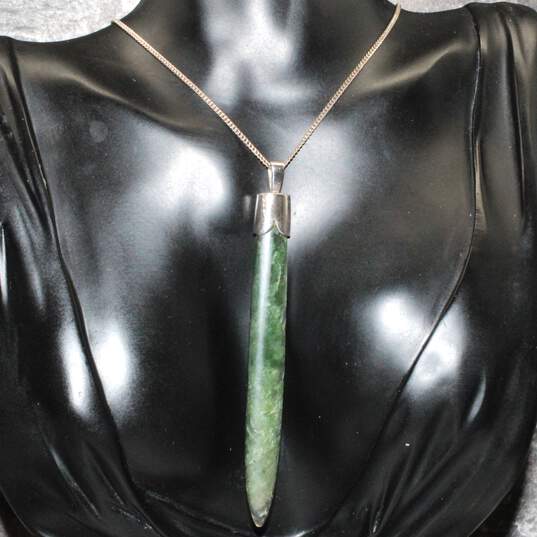 Sterling Silver Serpentine Pendant Necklace image number 3