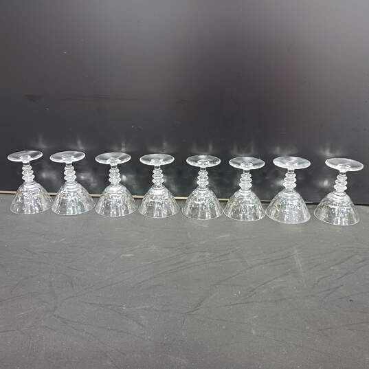 8pc. Set of Vintage Clear Crystal Champagne Glasses image number 3