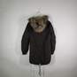 Womens Long Sleeve Chest Pockets Fur Trim Full-Zip Hooded Parka Jacket Size 4 image number 2