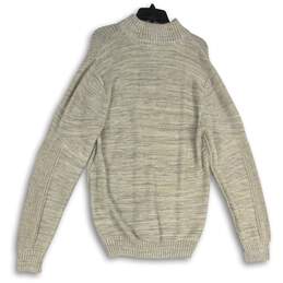 J.B. Holt Mens Gray Heather Mock Neck Knitted Long Sleeve Pullover Sweater Sz L