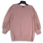 Adrianna Papell Womens Pink Scallop Edge Neck Pullover Sweater Size XL image number 1
