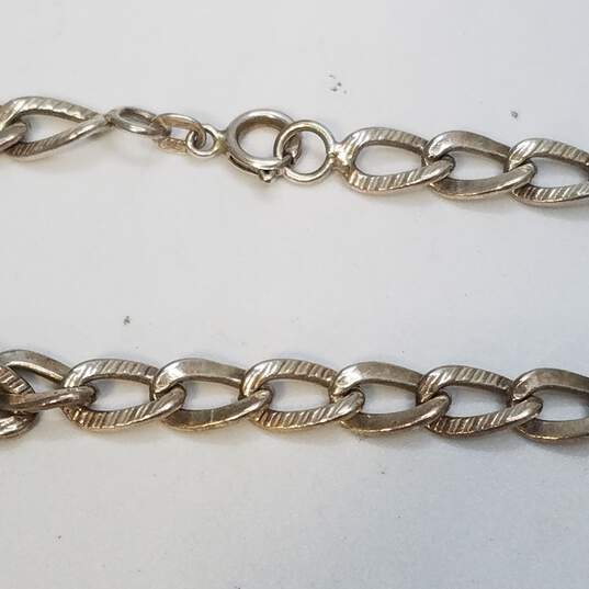 950 Sterling Silver Etched Unique Link 7.5inch Bracelet 10.0g image number 5