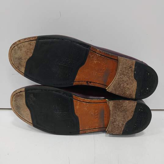 Mens V719 Burgundy Leather Flat Slip On Moc Toe Tasseled Loafer Shoes Size 11 D image number 5