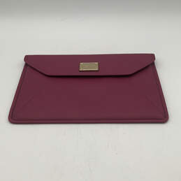 Womens Purple Leather Flap Laptop Envelope Clutch Purse