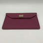 Womens Purple Leather Flap Laptop Envelope Clutch Purse image number 1