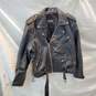 FMC Full Zip Black Leather Motorcycle Jacket Size 46 image number 1