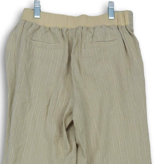 Womens Khaki Striped Slash Pocket Straight Leg Trouser Pants Size 6P image number 2