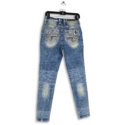 Womens Light Blue Denim Medium Wash 5-Pocket Design Skinny Jeans Size 26 alternative image