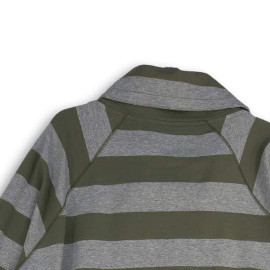 Calvin Klein Womens Gray Green Striped Funnel Neck Full-Zip Jacket Size 3X image number 4